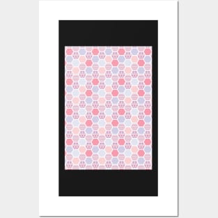 Hexagon Pastel Pattern Posters and Art